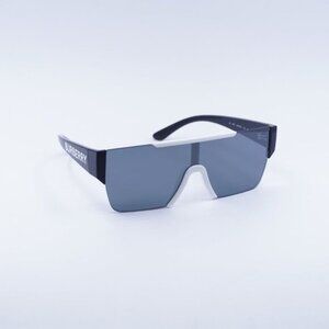 Burberry Kids JB4387 40496G Sunglasses White Shield Frame, Grey Mirror Lenses
